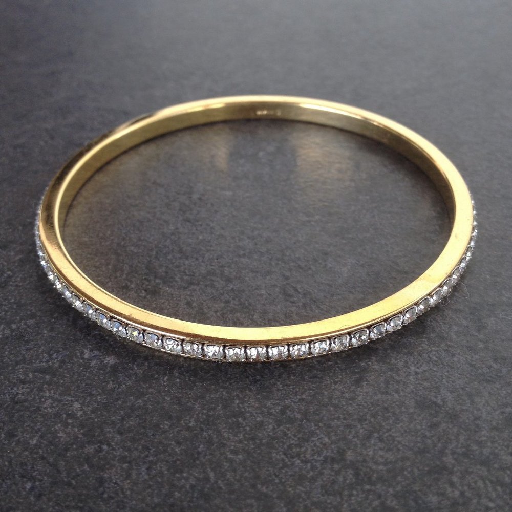 Vintage Gols & Rhinestone Bangle Bracelet